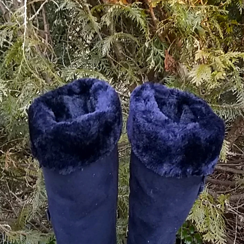 Faux Suede Pull-on Winter Boots